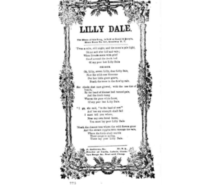 A photo of an old copy of Lily Dale's lyrics. Photo Credit: Library of Congress